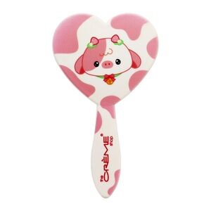 The Crème Shop Heart Shape Pink White Cow Detangle Brush New